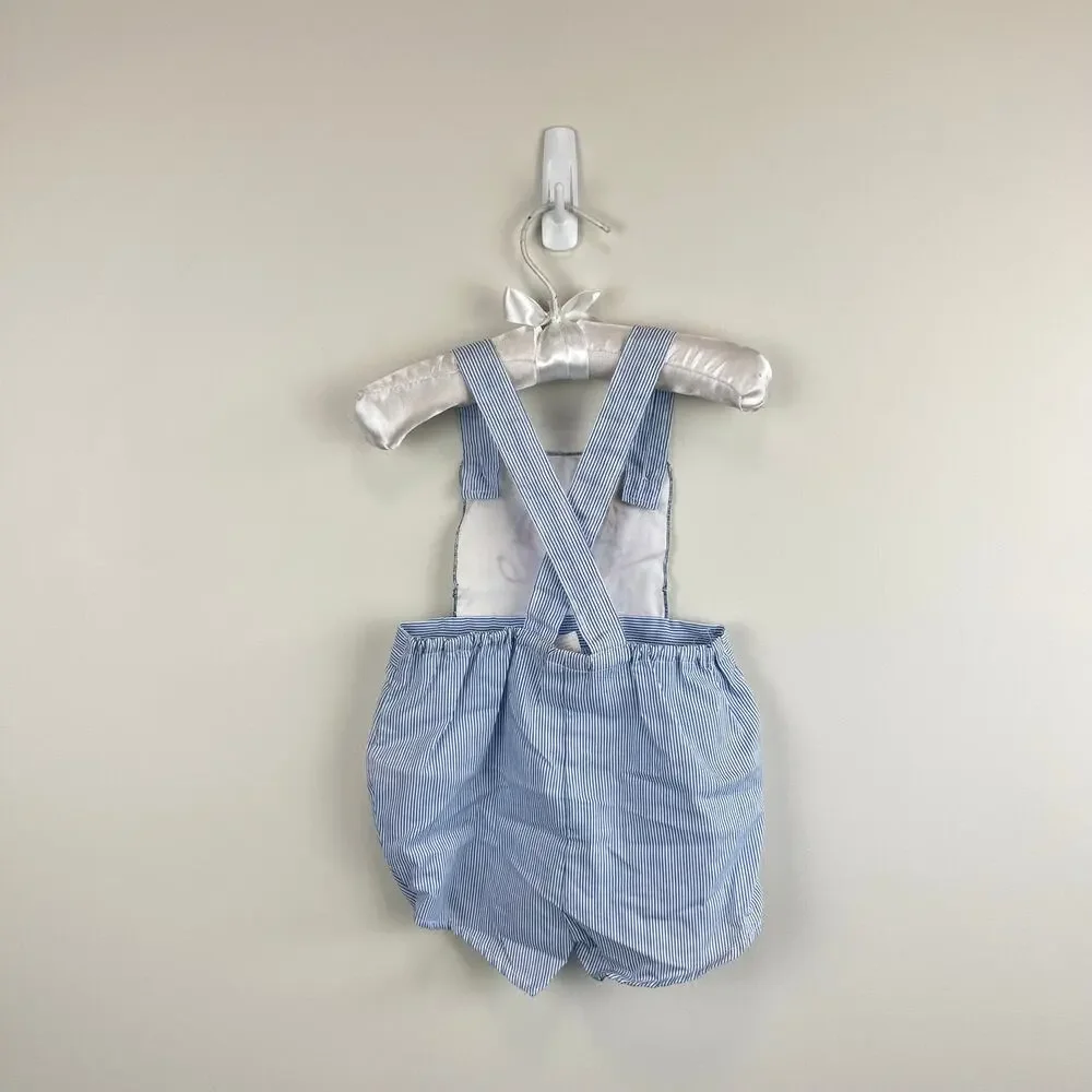 Vintage Judy Philippine Blue Baseball Sunsuit Romper 12 Months